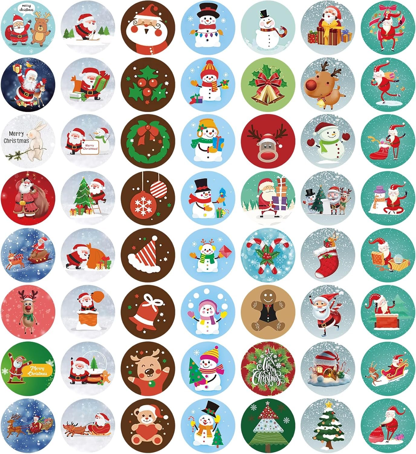 Christmas Stickers,504 PCS Christmas Stickers Labels,Snowman, Elf,Bells,Snow,Reindeer,Xmas Kids Stickers Decals for Crafts Decorations&Christmas Party Supplies (TZ-Chris-A) - Image 2