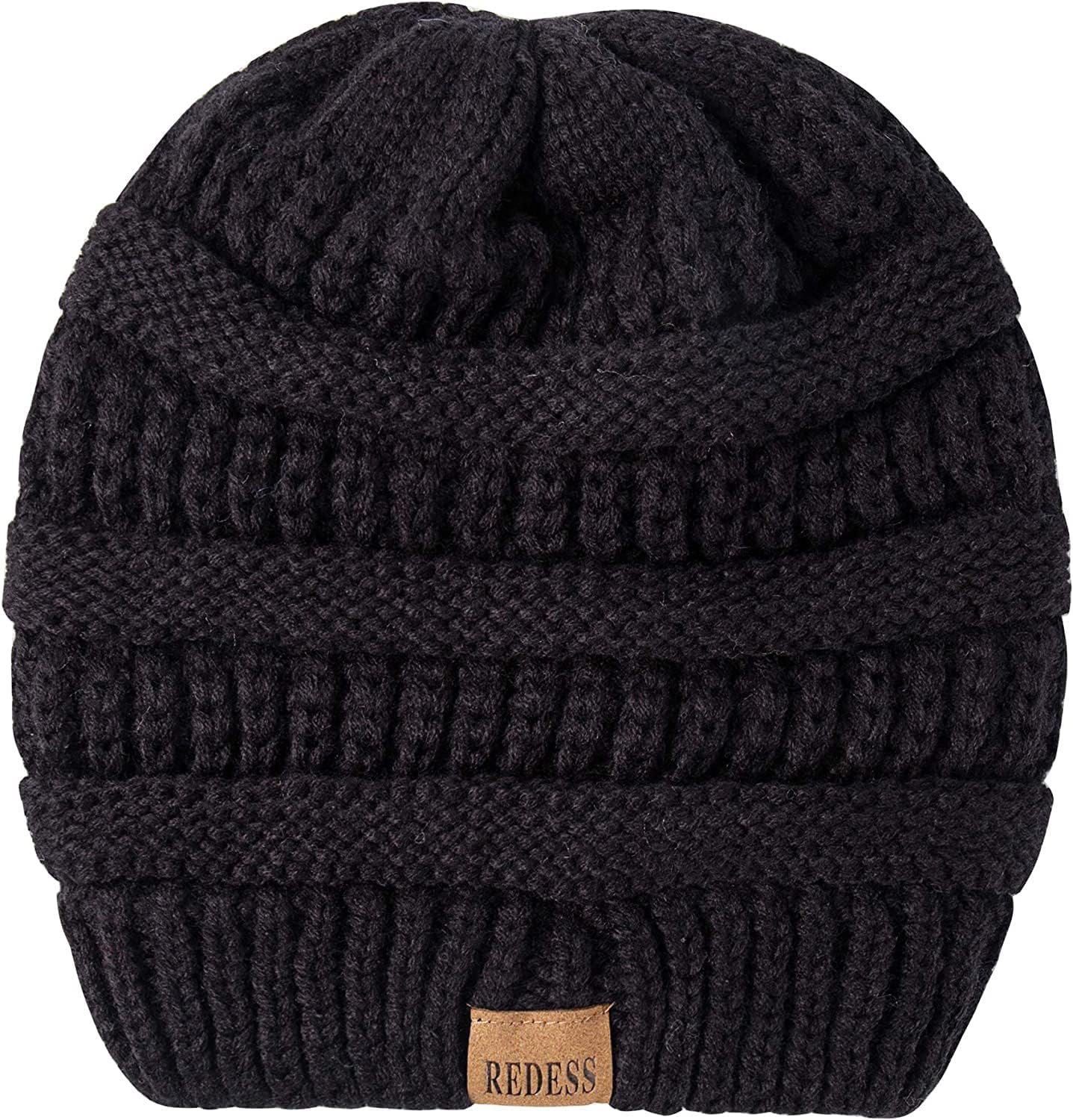 REDESS Slouchy Beanie Hat for Men and Women Winter Warm Chunky Soft Oversized Cable Knit Cap - Image 5