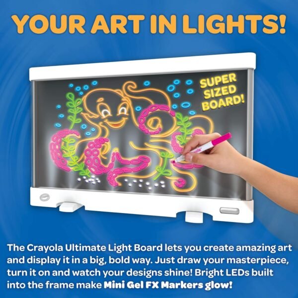 Crayola Ultimate Light Board - White, Kids Drawing Tablet, LED Drawing Board for Kids, Holiday Gift for Boys & Girls, Toys for Kids, 6+ - Image 5