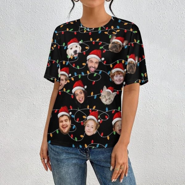 Custom Christmas Tshirts for Women Men Personalized Family Christmas Tshirts with Photo Face Funny Tshirts for Christmas - Image 4
