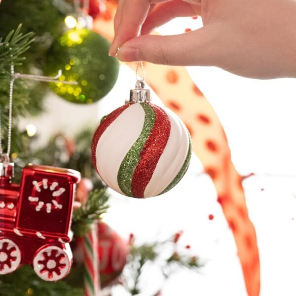 Valery Madelyn Christmas Ornaments Set, 100ct Red Green White Shatterproof Christmas Tree Decorations Variety Ball Ornaments Bulk, Whimsical Hanging Ornaments for Xmas Trees Holiday Party Decor - Image 6