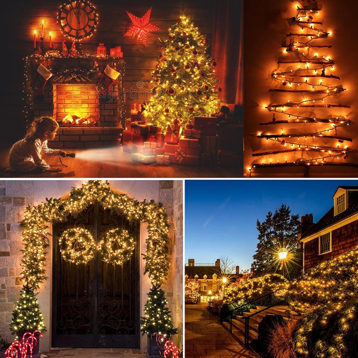 BrizLabs Clear Christmas Lights Outdoor 300 Count 69.6ft Incandescent Christmas Lights Connectable Warm White String Lights UL Certified Xmas Mini Lights Green Wire for Indoor Tree Holiday Party Decor - Image 6