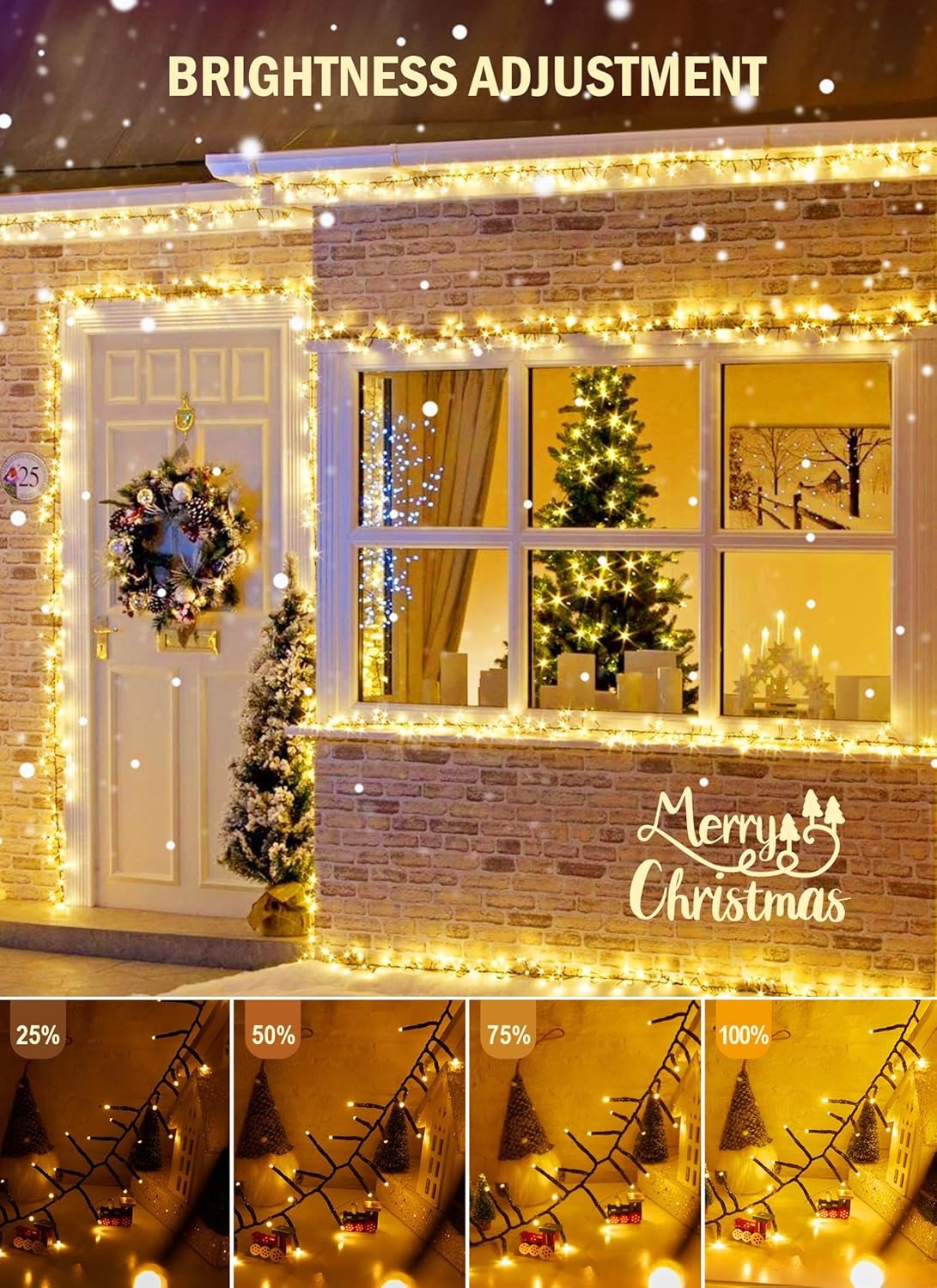 Christmas Tree Lights Outdoor Cluster Lights - 1000 LED 50 Ft Christmas Firecrackers String Lights, 12 Modes Timer Remote Waterproof Plug in Twinkle Fairy Lights for Xmas Tree Garland Window Party - Image 6