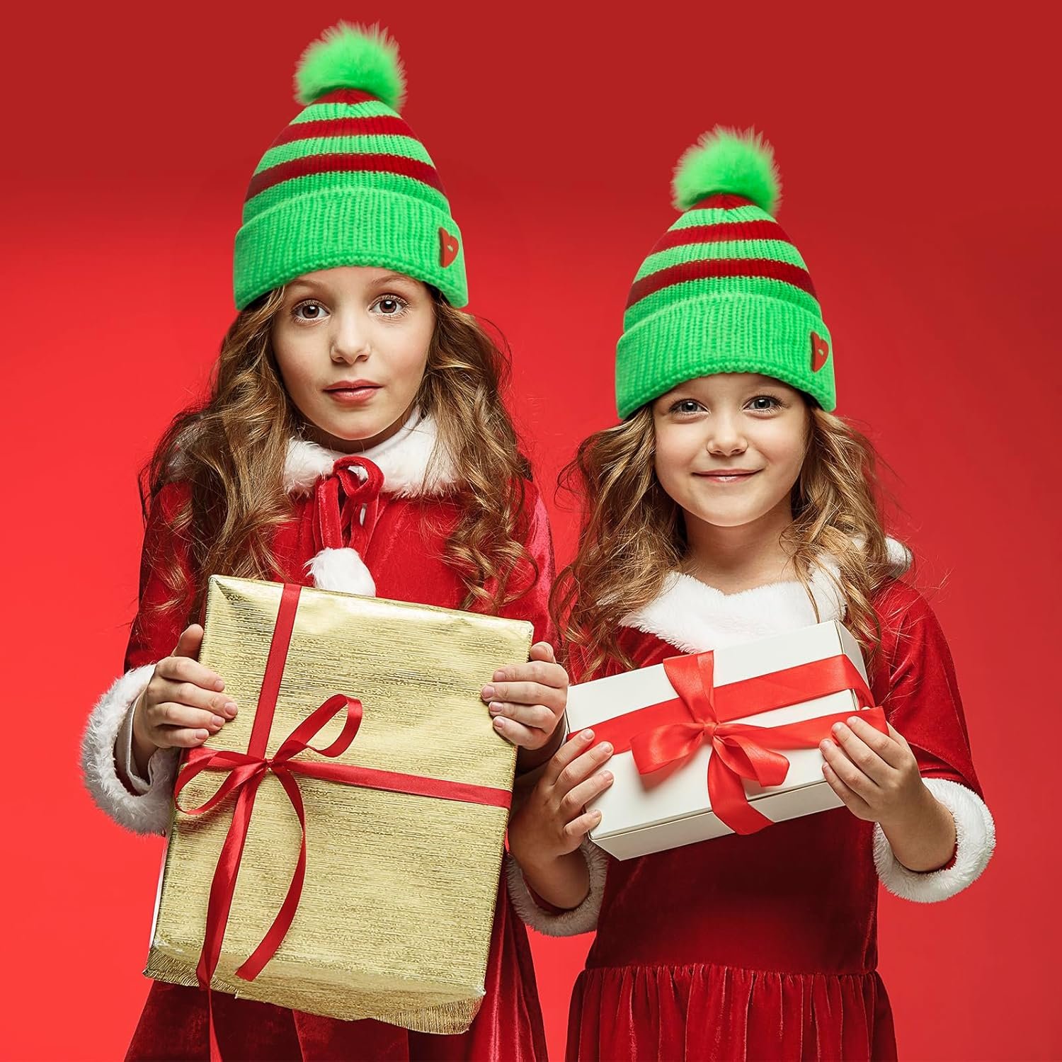 Knitted Santa Beanie Hat Christmas Knit Hat for Baby Kids Winter Warmer - Image 5