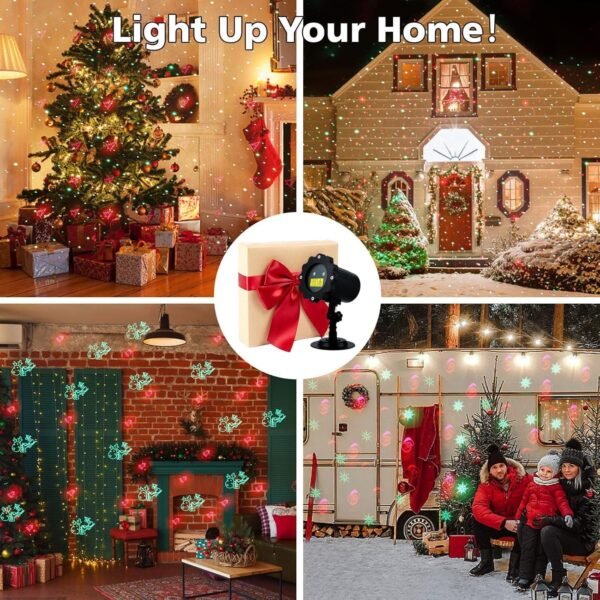 Christmas Projector Lights Outdoor, Waterproof Christmas Decorations Led Lights Projector with Remote Control Timer Indoor Firefly Lights for Xmas Yard Garden Holiday Party Home Decor Landscape Patio - Image 8
