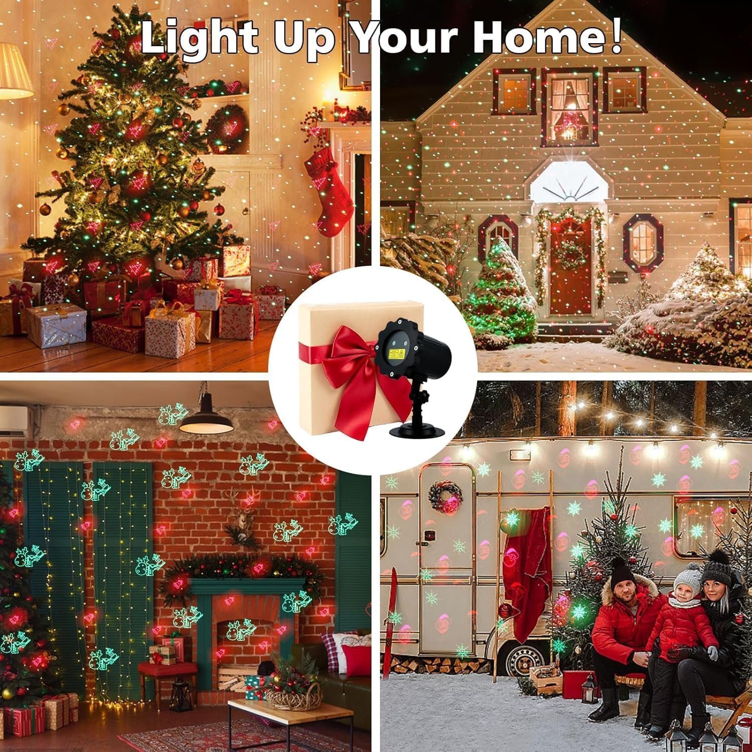 Christmas Projector Lights Outdoor, Waterproof Christmas Decorations Led Lights Projector with Remote Control Timer Indoor Firefly Lights for Xmas Yard Garden Holiday Party Home Decor Landscape Patio - Image 8