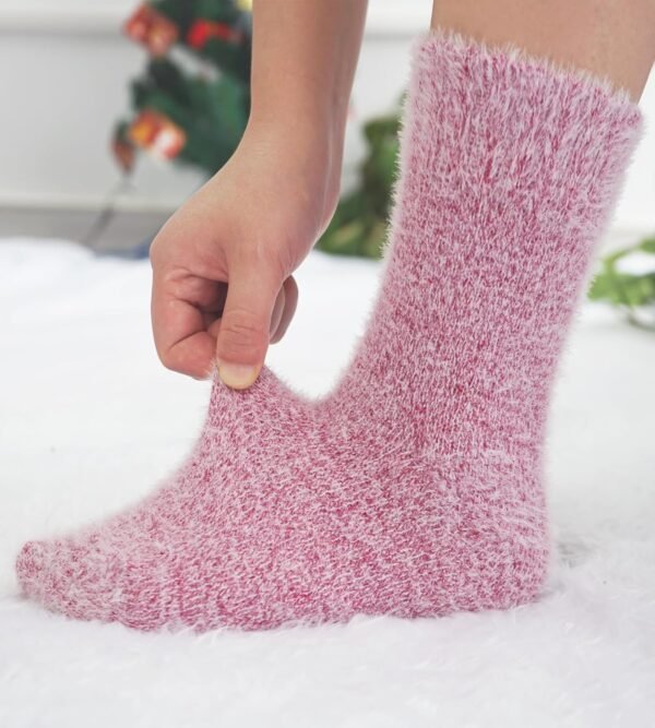 SISOSOCK Fuzzy Socks for Women Cozy Soft Warm Socks Casual Home Sleep Comfy Socks 5 Pack Winter Socks Gifts for Women - Image 5