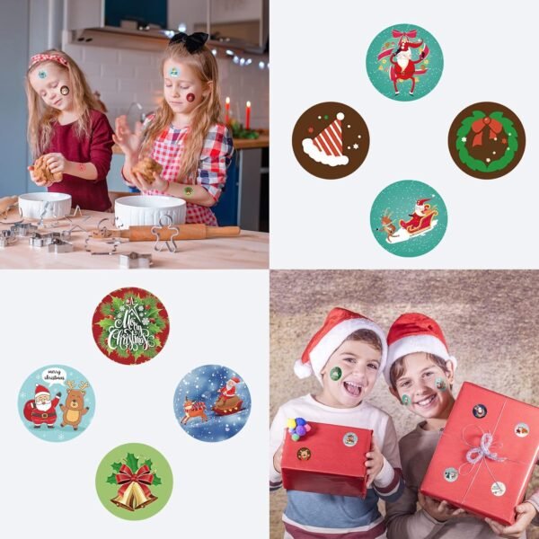 Christmas Stickers,504 PCS Christmas Stickers Labels,Snowman, Elf,Bells,Snow,Reindeer,Xmas Kids Stickers Decals for Crafts Decorations&Christmas Party Supplies (TZ-Chris-A) - Image 6
