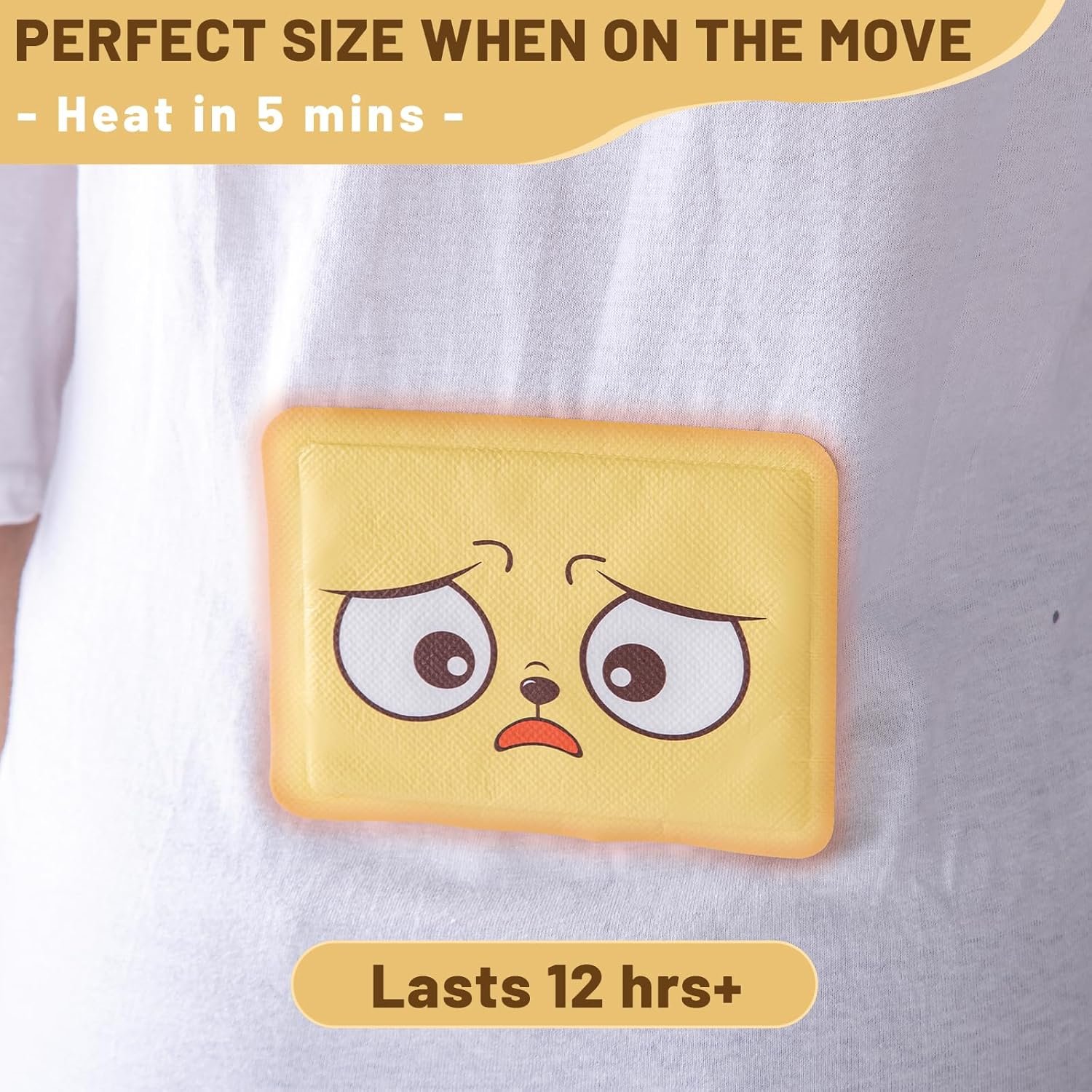 Body Warmers with Adhesive-Cute Emoji Face WarmersAir Activated-Odorless Hot Body Warmers-Up to 12 Hours of Heat-10 Individual Warmers - Image 3