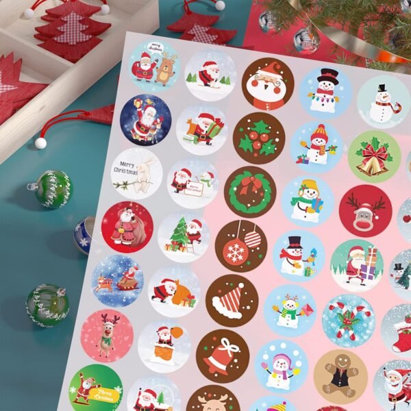 Christmas Stickers,504 PCS Christmas Stickers Labels,Snowman, Elf,Bells,Snow,Reindeer,Xmas Kids Stickers Decals for Crafts Decorations&Christmas Party Supplies (TZ-Chris-A) - Image 4