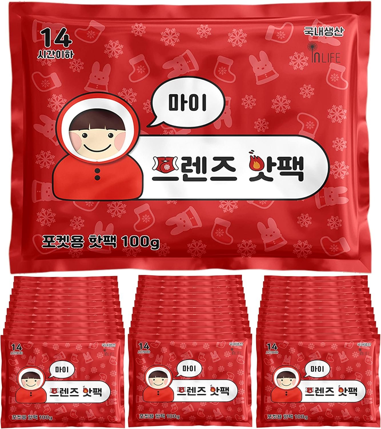 INLIFE, 30 Packs, Made in Korea Hand & Body Warmers Super Warm and Long Lasting Up to 14 Hours of Heat Odorless All Natural Air Activated 3.5oz - Image 2
