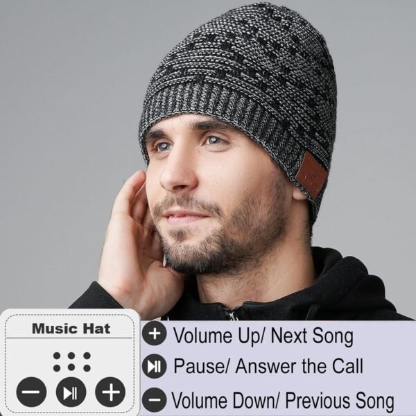 Music Beanie Women Beanie Hat Wireless Headset Headphones Music Audio Womens Girls Winter Cap with Mic HandsFree Outdoor Sports Stereo Earphone - Image 6