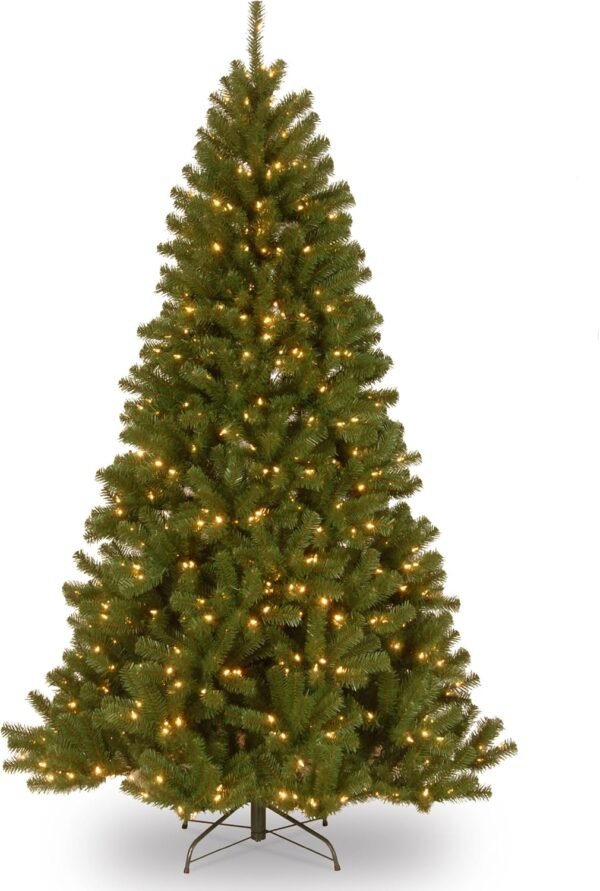 National Tree Company Pre-Lit Artificial Christmas Tree, Green, North Valley Spruce, White Lights, Includes Stand, 7 Feet - Image 2