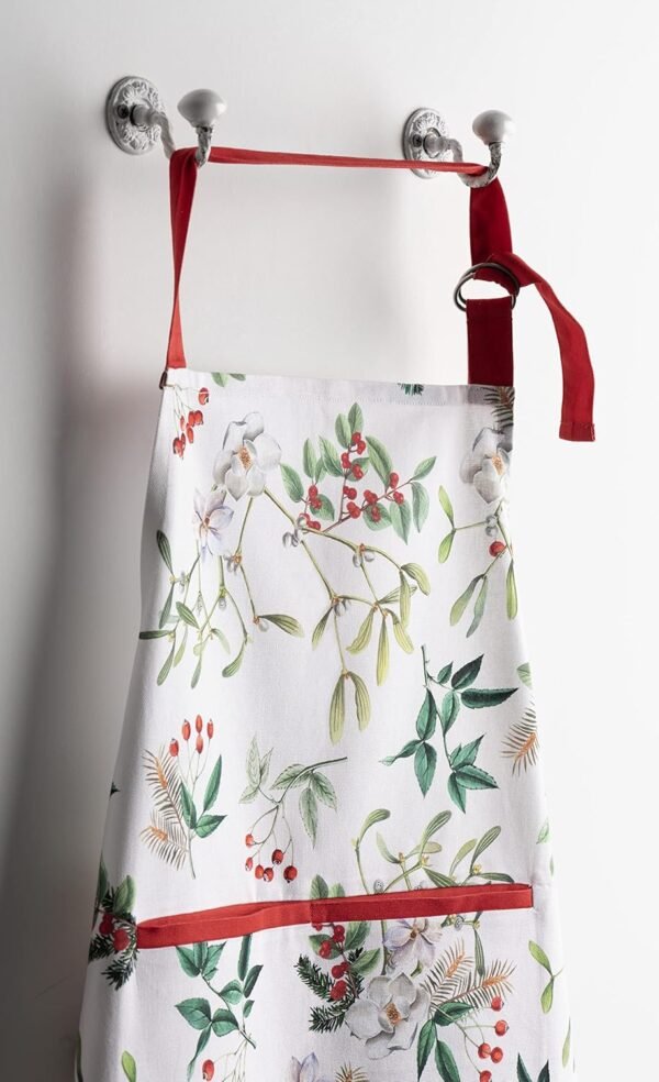 Cotton Apron with Center Pocket, Kitchen Unisex Cloth Apron (1 Piece) with Long Ties for Painting Cooking Baking Restaurant - Image 7