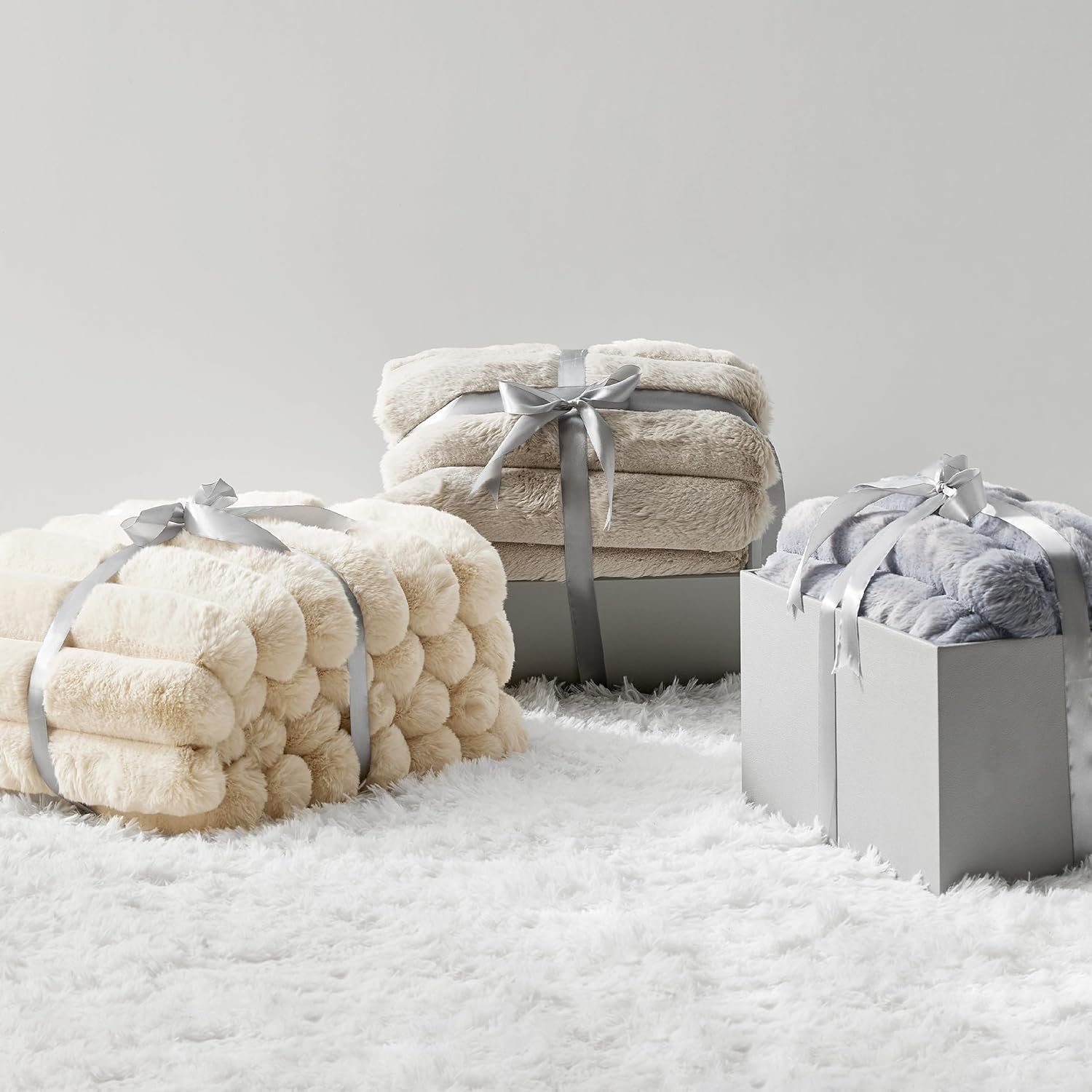 Bedsure Faux Fur Blanket, Beige Soft and Fluffy Blanket, Fuzzy Cozy Plush Throw Blanket for Couch, Sofa and Bed, Thick and Warm Blanket, Christmas Blanket Gift for Women, 50x70 inches - Image 8