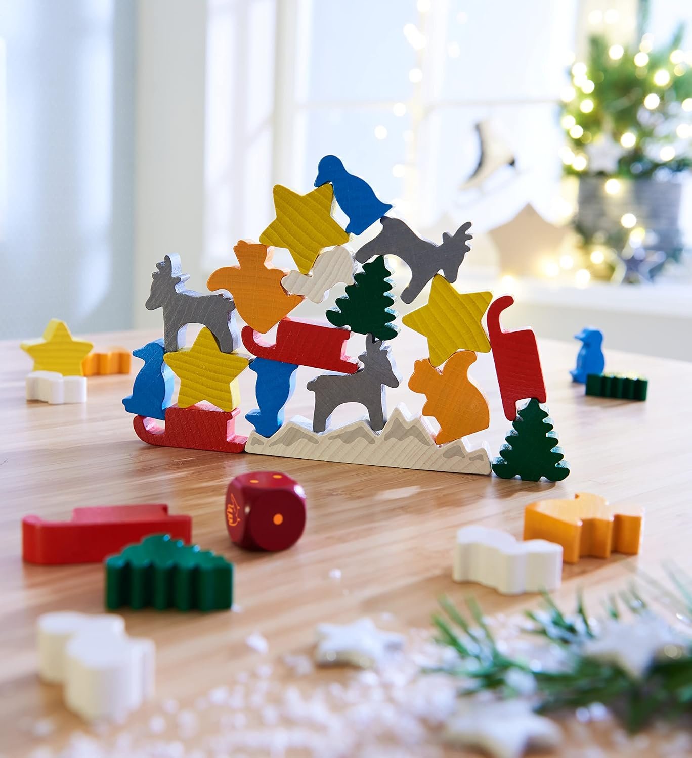 HABA Animal Upon Animal Christmas Limited Edition Wooden Stacking Game in Collector's Tin - Fun Games with Wooden Animals & Christmas Games - Image 6