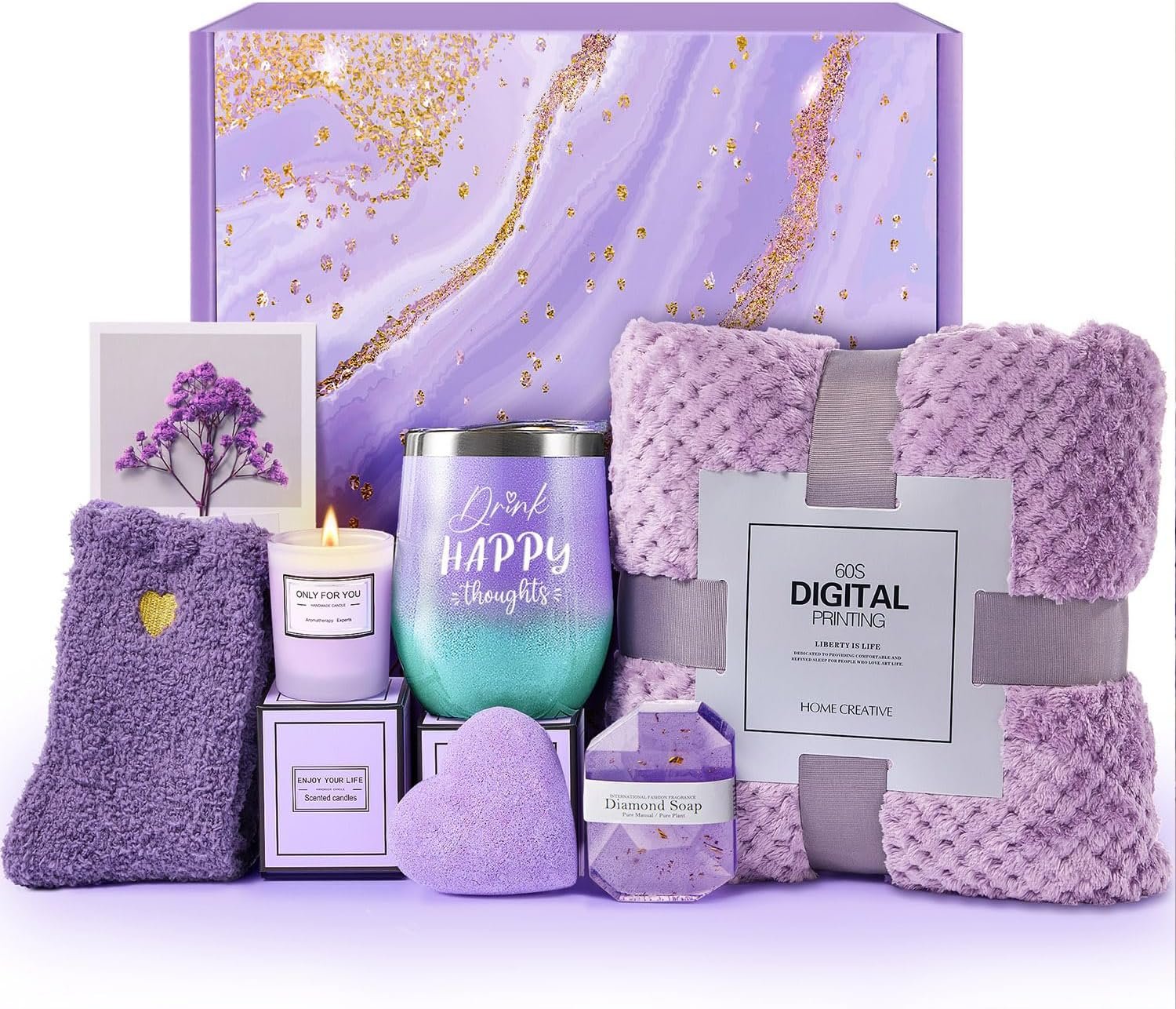 Birthday Gifts for Women, Get Well Soon Gifts, Relaxing Spa Care Package with Luxury Flannel Blanket - Valentines, Mothers Day, Christmas Gifts for Women, Mom, Wife, Girlfriend, Friends, Sis - Image 2