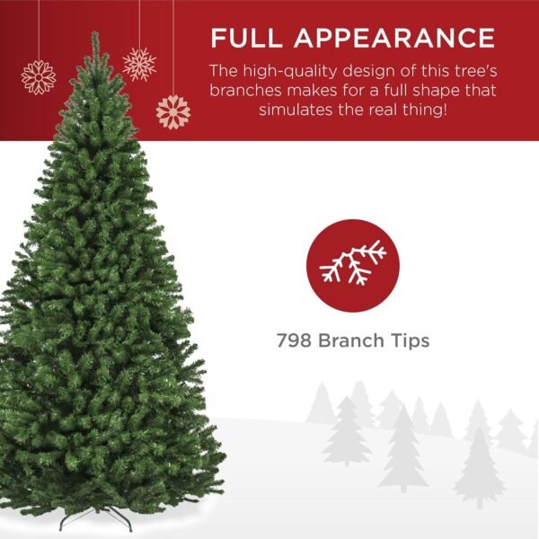 Best Choice Products Artificial Christmas Tree, 6ft Premium Unlit Realistic Spruce Holiday Décor w/Dense Branches, Easy Assembly, Metal Base - Image 4