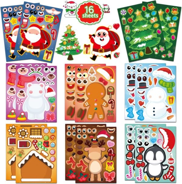 HSHFAMIIY Christmas Stickers for Kids -Stocking Stuffers for Kids- Christmas Stocking Stuffers for Kids - Christmas Decorations,Christmas Party Favors for Boys and Girls Ages 3 4 5 6 7 8 - Image 2
