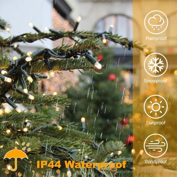 Christmas Tree Lights with Ring, 400 LED 6.6ft x 16 Lines Christmas Tree String Lights with 8 Modes & Timing Function, Waterproof Fairy Lights for Xmas Tree Decoration (Warm White) - Image 5