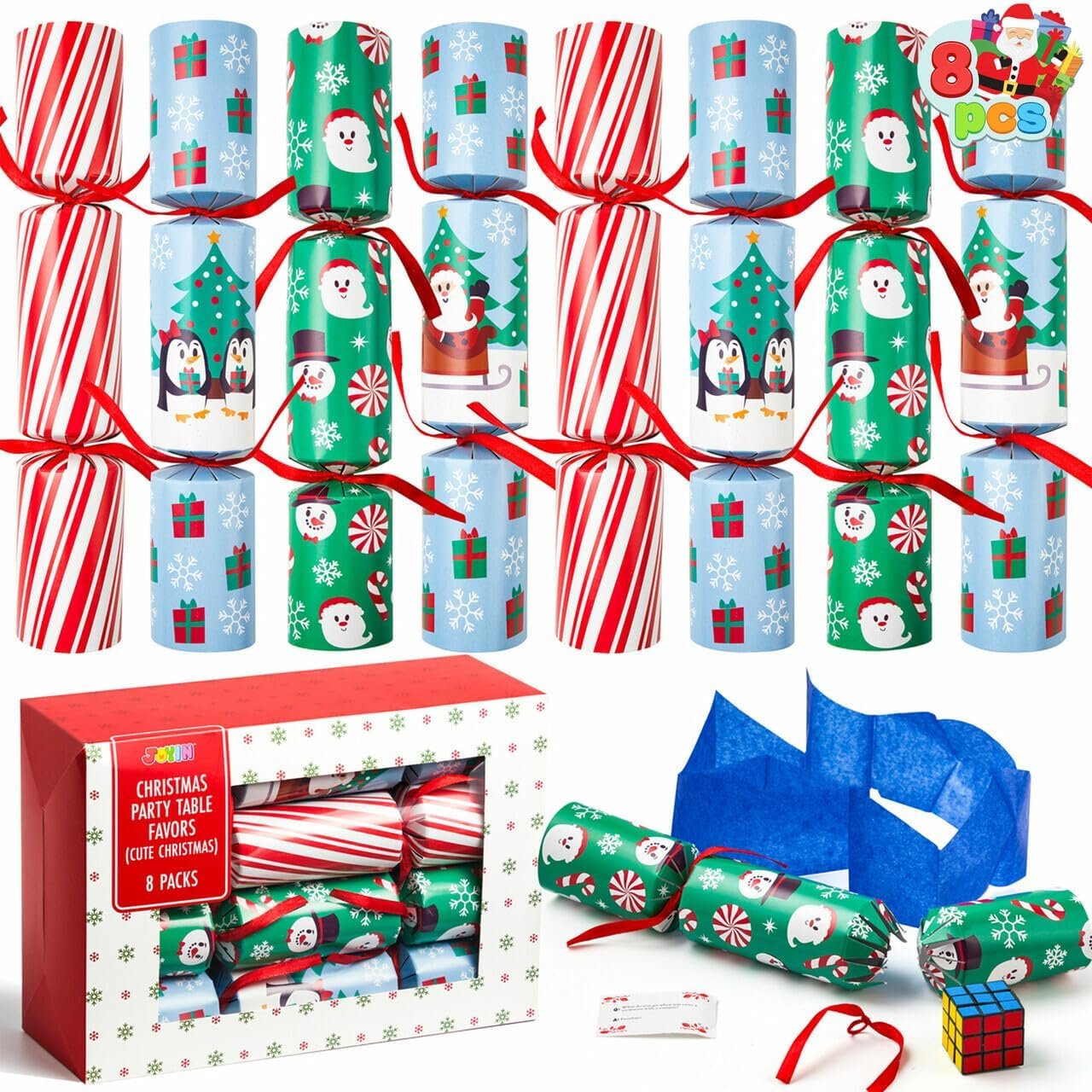 JOYIN 8 Pack Christmas Party Favor Non-Snap Christmas Party Table Favors with Holiday Party Favor Supplies for Kids and Adults, Christmas Parties, Dinners and Holidays - Image 2