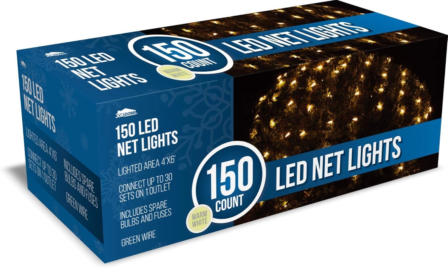 Joiedomi 150 LED Christmas Net Lights for Indoor & Outdoor Decorations, Christmas Events, Christmas Eve Night Decor, Christmas Tree, Bushes (Warm White) - Image 2