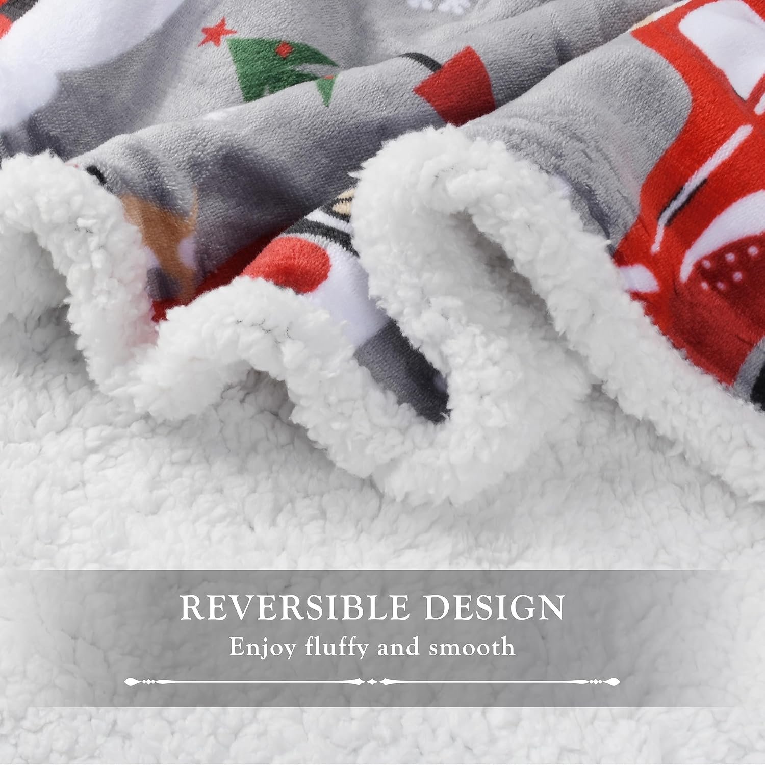 Catalonia Christmas Sherpa Throw Blanket, Xmas Theme Throws, Plush Fleece Couch Blanket |Super Soft, Comfy, Cozy, Fluffy, Warm | 50x60 inch,Truck - Image 4