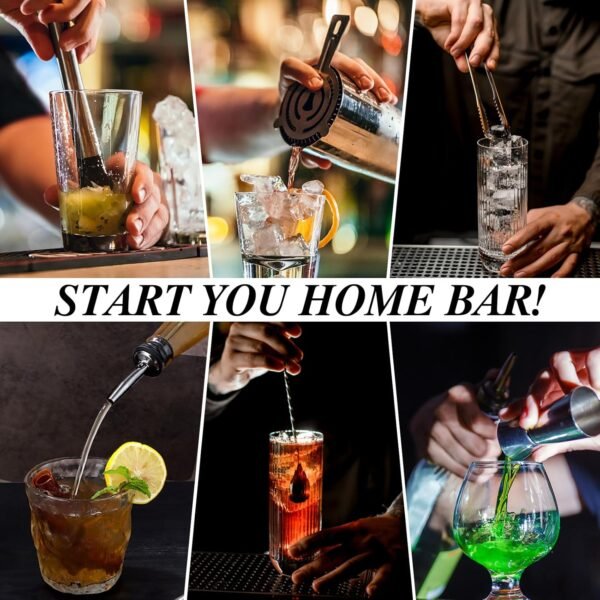 Cocktail Shaker Set with Stand - 25pcs Mixology Bartender Kit 25oz Professional Bar Tools Set Bar Accessories for Drink Mixing, Bartender Gifts for Home Bar, Parties - Image 7