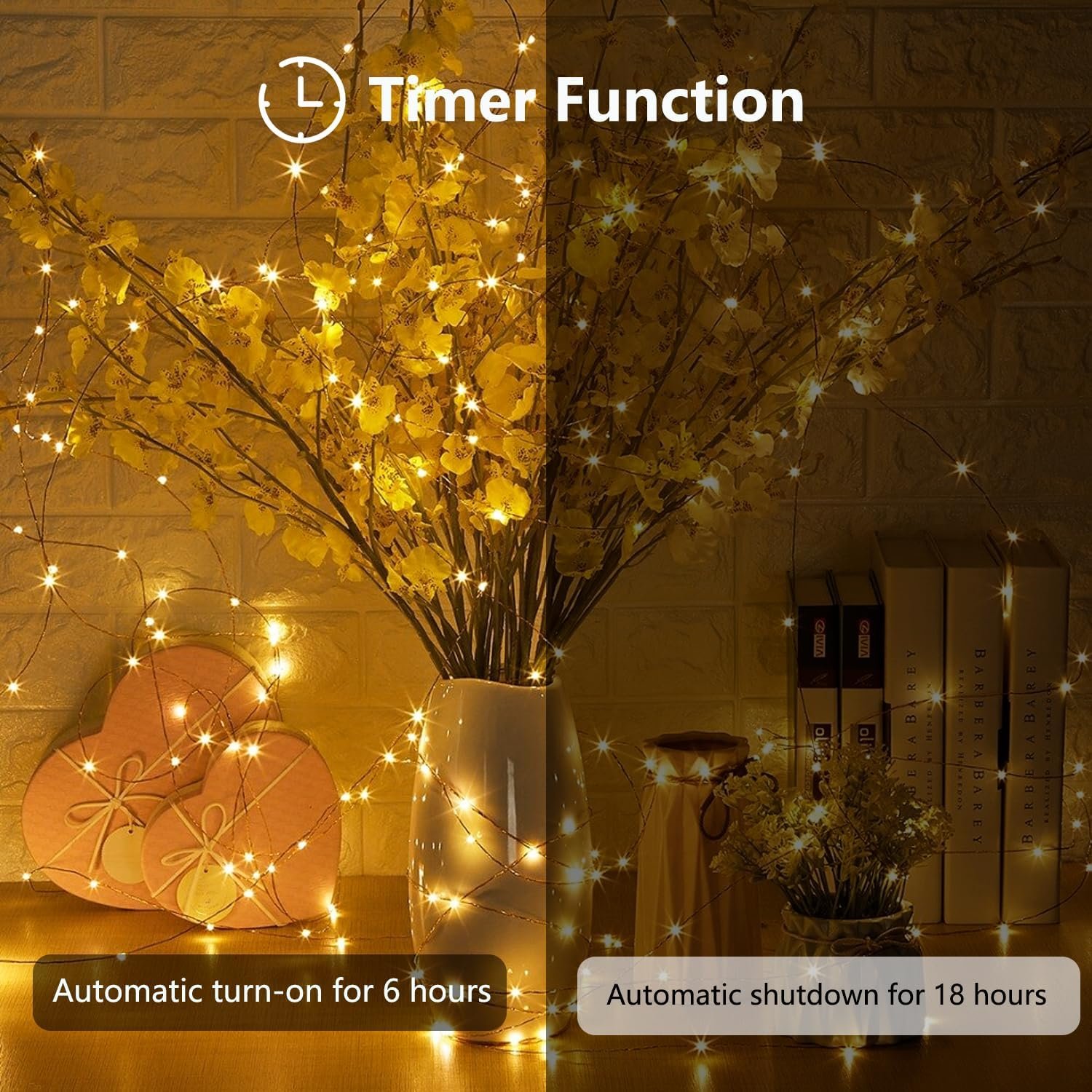 4-Pack Fairy Lights Battery Operated with Timer, Waterproof 16FT 50 LED String Lights Outdoor Indoor, Cuttable Twinkle Lights for Christmas Home Bedroom Wedding DIY Centerpiece Birthday (Warm White) - Image 4