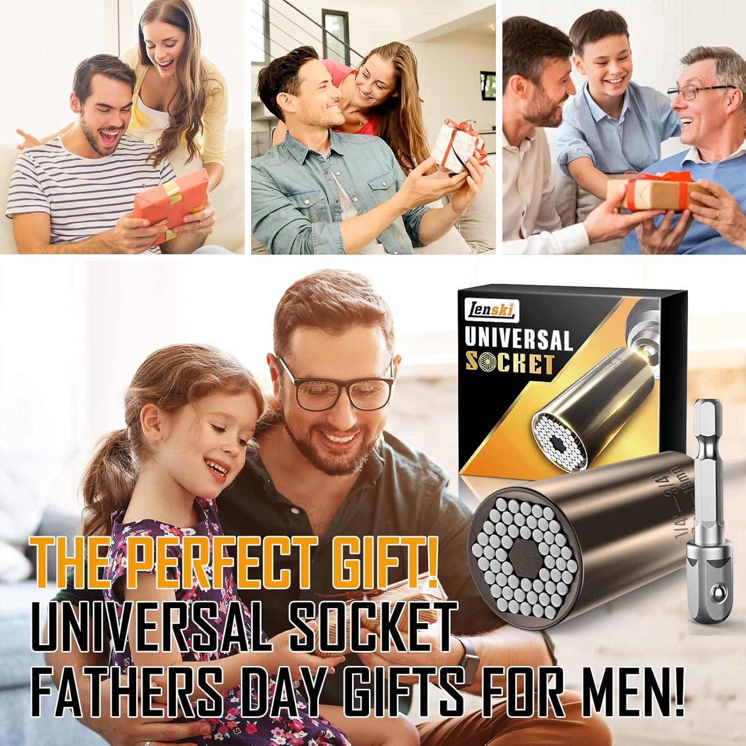 Lenski Stocking Stuffers for Adults Men, Super Universal Socket Gifts for Men, Christmas Gifts for Men, Mens Gifts for Dad Him Grandpa, Dad Gifts for Men Who Have Everything Cool Stuff Gadgets for Men - Image 8