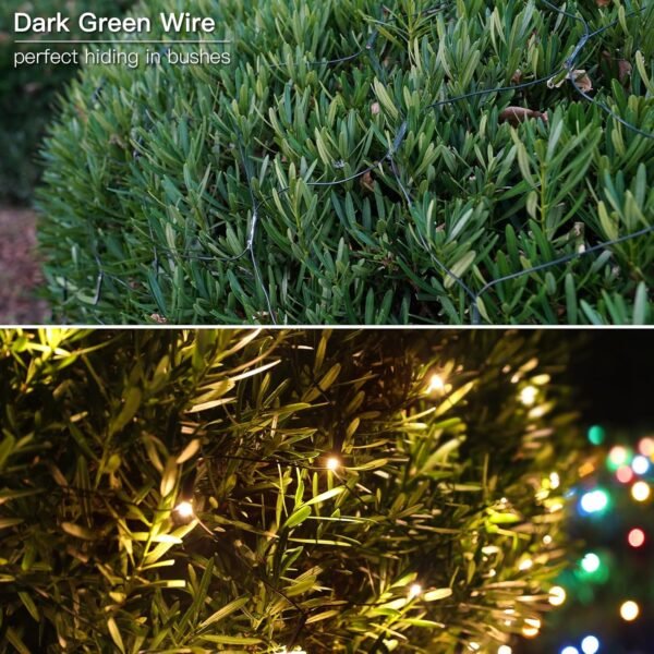suddus 360 LED Christmas Net Lights, Net Lights Outdoor Mesh Lights,12ft x 5ft String Lights with Remote Waterproof Connectable Green Wire for Bushes, Lamn, Trees, Christmas Decoration, Warm White - Image 6