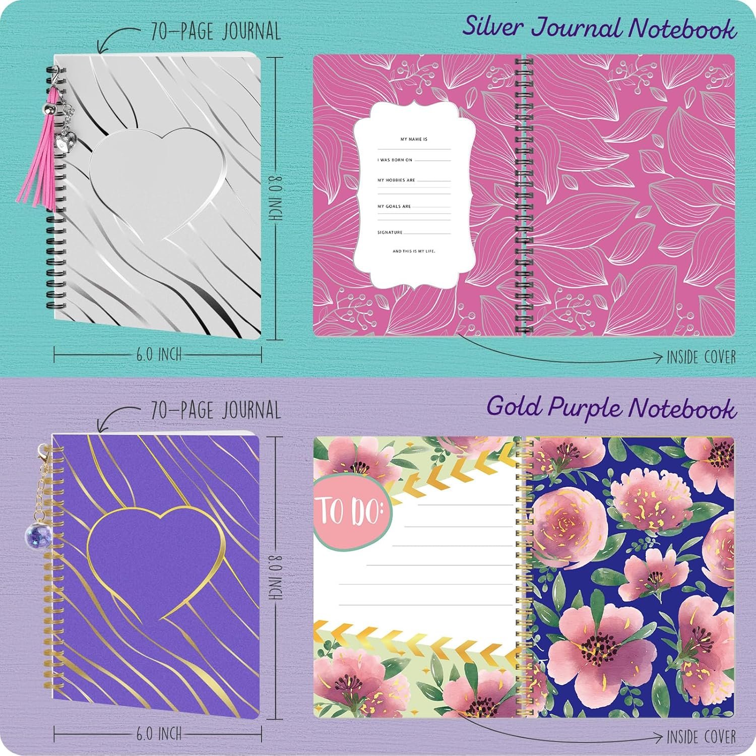 2-Pack DIY Journal Kit - 150+Pcs Gifts for Girls Ages 8 9 10 11 12 Year Old - Birthday Easter Gifts for Girls - Art and Crafts for Kid - Christmas Gifts for Teen Girls-Scrapbook Set - Image 5