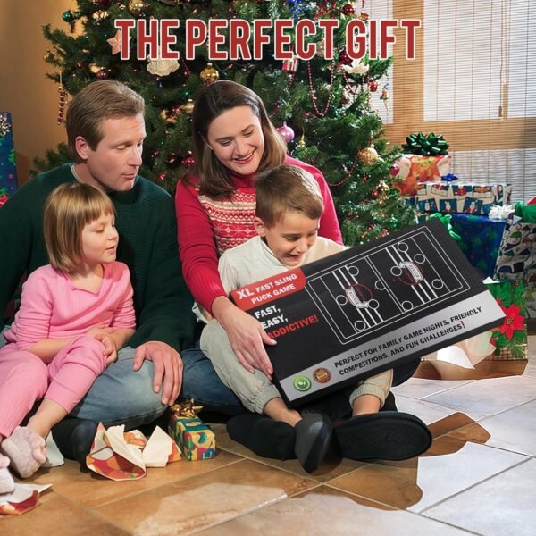 Extra Large Wooden Fast Sling Puck Game – Super Sling Hockey Table for Family Game Night & Parties | Foosball Winner String Puck Game with 20 Pucks & Storage Bag | Premium Wood Construction - Image 8