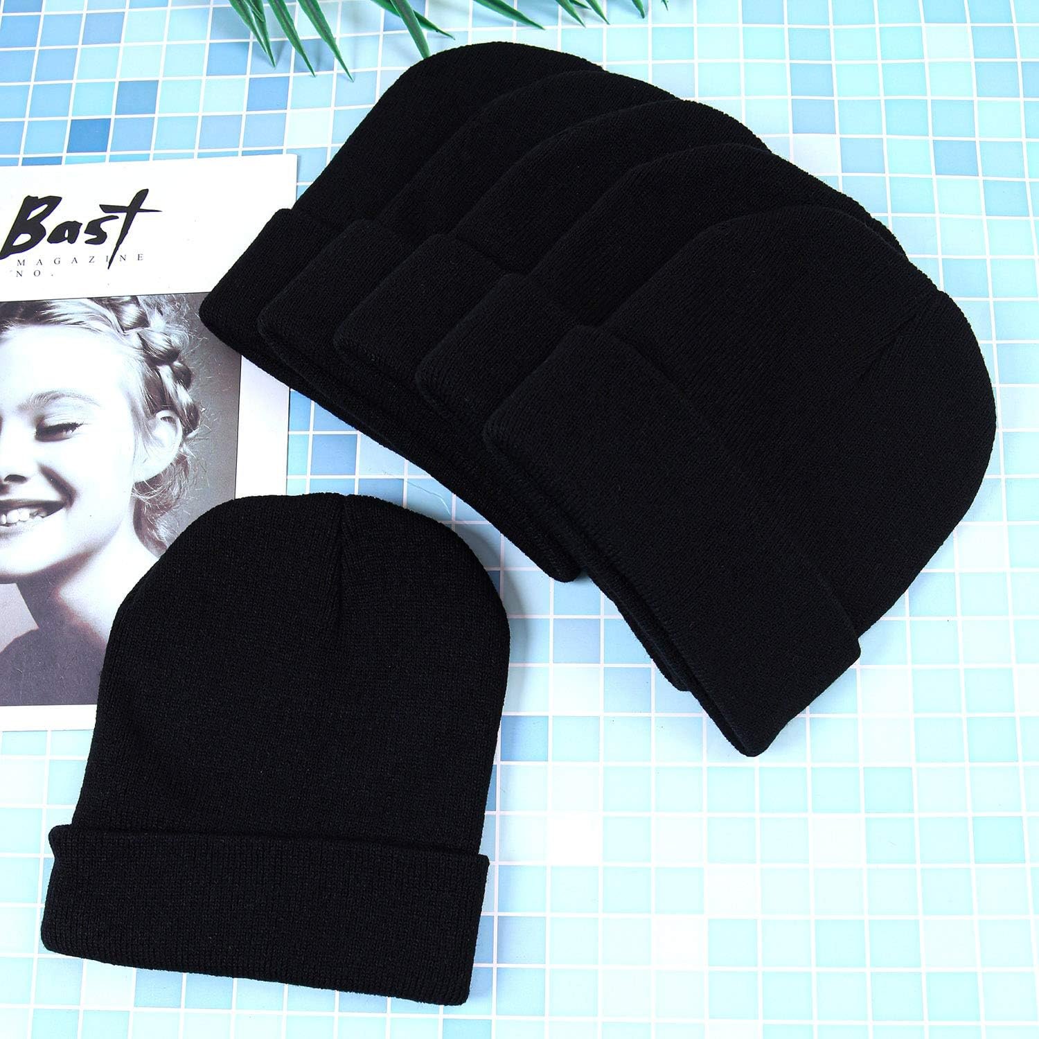 Cooraby Winter Beanie Cap Warm Knit Cuff Skull Beanie Caps for Men or Women - Image 7