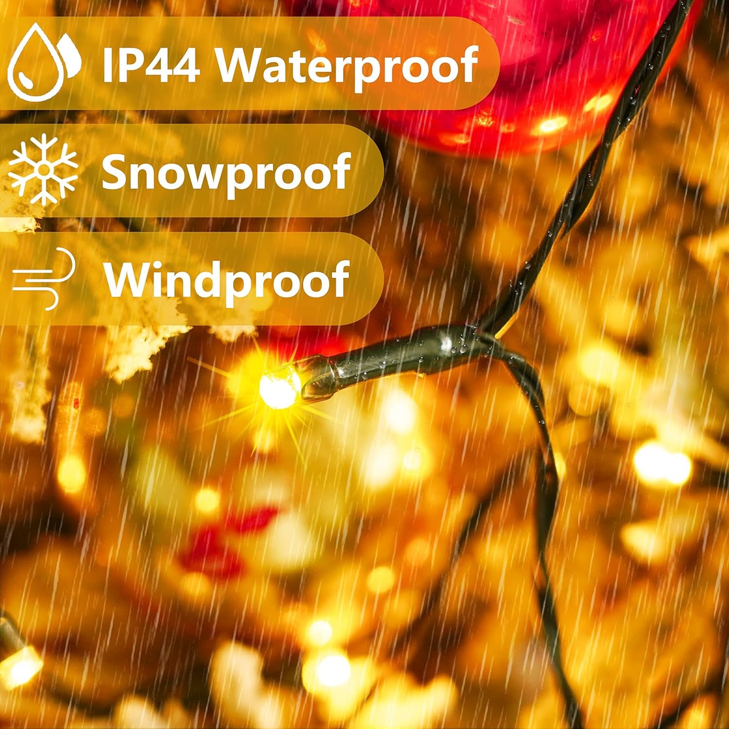 Christmas Tree Lights - Christmas Lights Indoor 400 LED 6.6FT x 16 Drop Christmas Outdoor Lights with 8 Models & Memory Function & Timer WarmWhite - Image 5