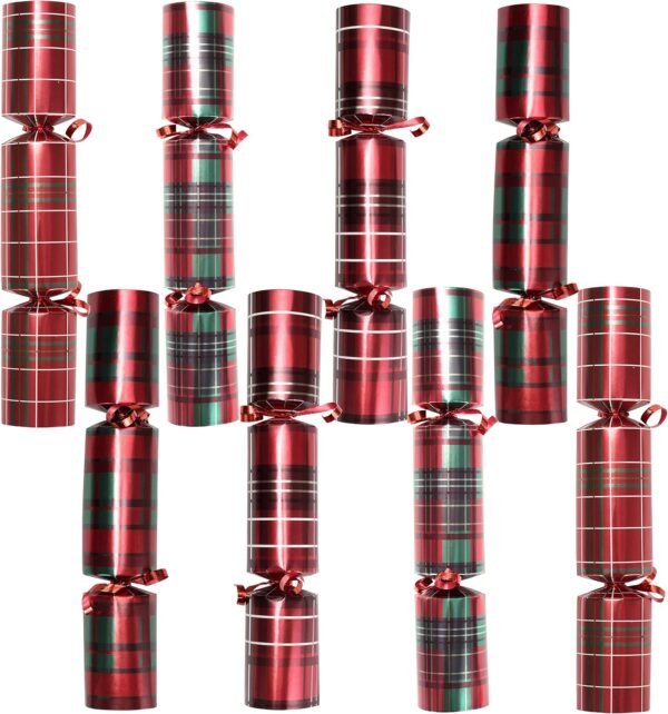 JOYIN 8 Pack Christmas Non-Snap Party Favor, Red Check Plaid Party Table Favor Includes Party Hat, Jokes & Gifts, Xmas Gifts Prizes for Christmas Holiday Dinner Traditions Party Supplies - Image 8