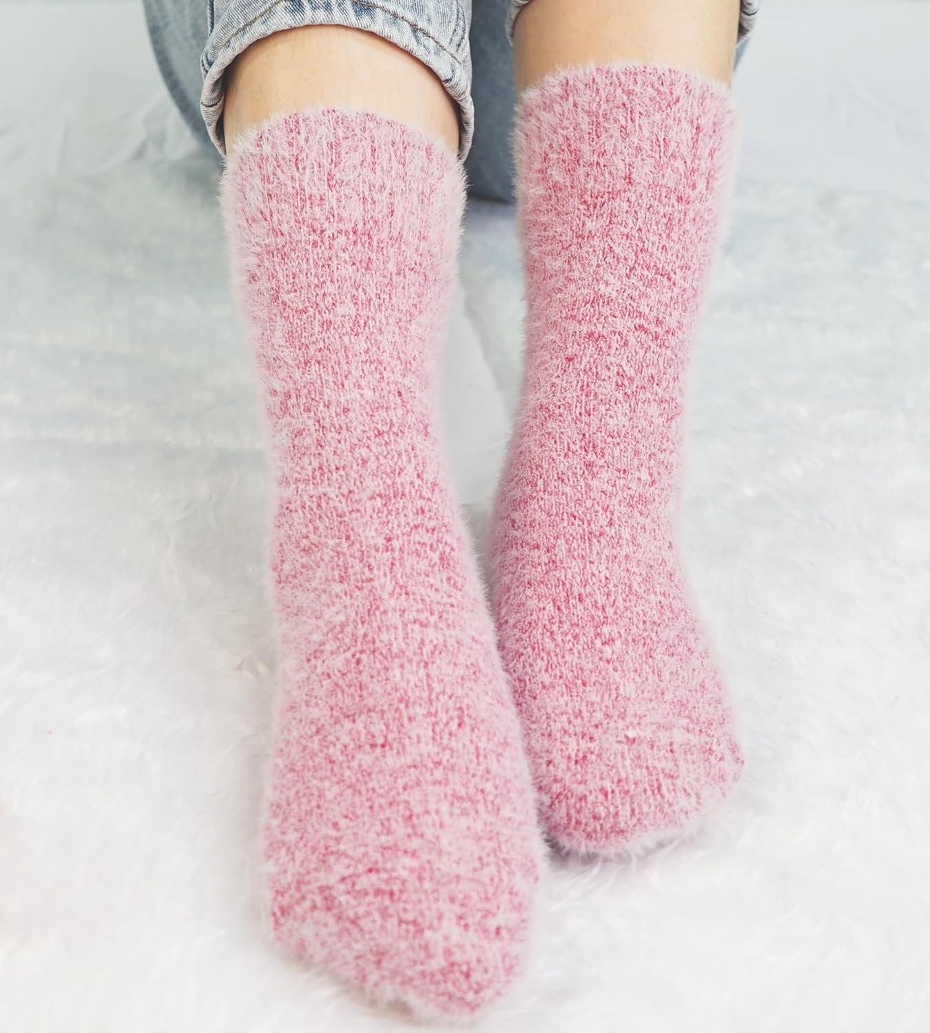 SISOSOCK Fuzzy Socks for Women Cozy Soft Warm Socks Casual Home Sleep Comfy Socks 5 Pack Winter Socks Gifts for Women - Image 4