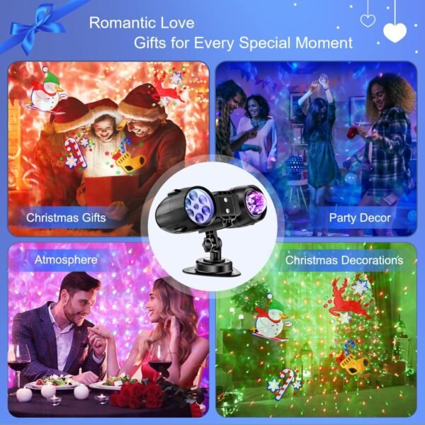 2024 Upgraded Christmas Projector Halloween Projector Lights Outdoor, 3 IN 1 Patterns Xmas Holiday Star Projector Lights,Remote Christmas Projector,Waterproof Laser Star Projector Outdoor Garden Decor - Image 3