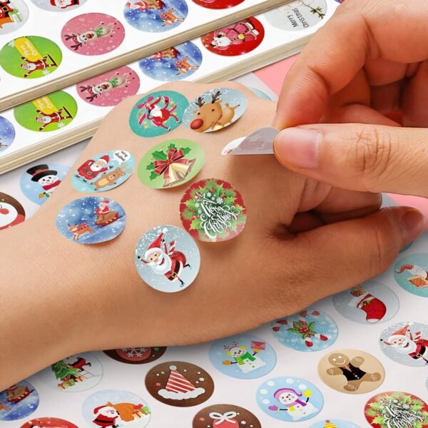 Christmas Stickers,504 PCS Christmas Stickers Labels,Snowman, Elf,Bells,Snow,Reindeer,Xmas Kids Stickers Decals for Crafts Decorations&Christmas Party Supplies (TZ-Chris-A) - Image 5
