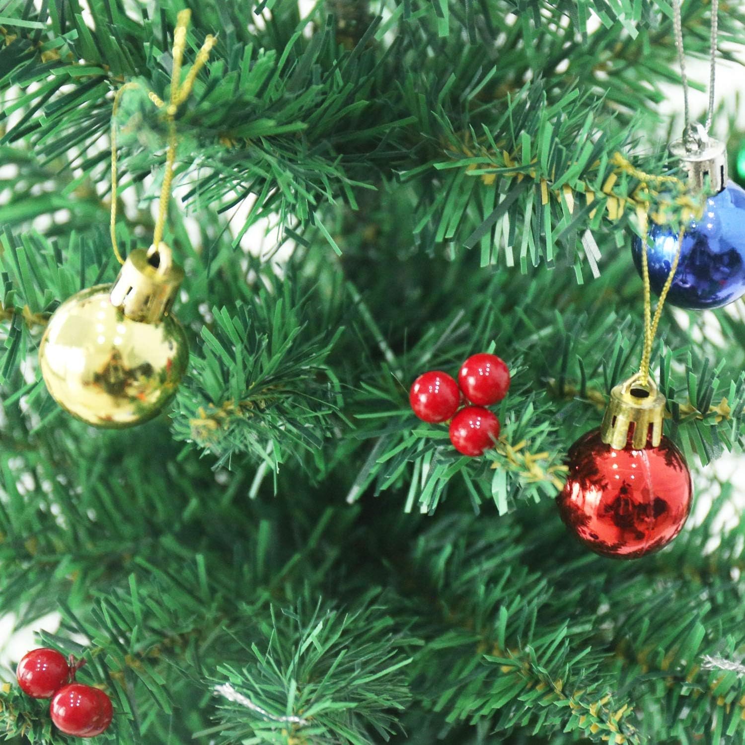 24 Inch Tabletop Christmas Tree, Artificial Mini Xmas Pine Tree with LED String Lights and Ornaments,Christmas Decoration Tree Decor - Image 4