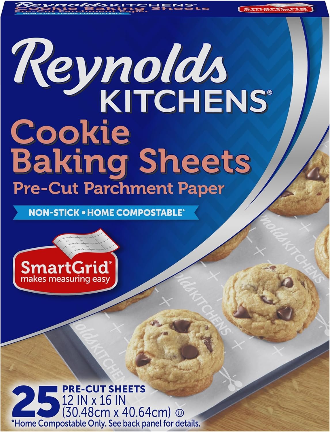 Reynolds Kitchens Cookie Baking Sheets, Pre-Cut Parchment Paper,25 Count (Pack of 4), 100 Total Sheets - Image 2