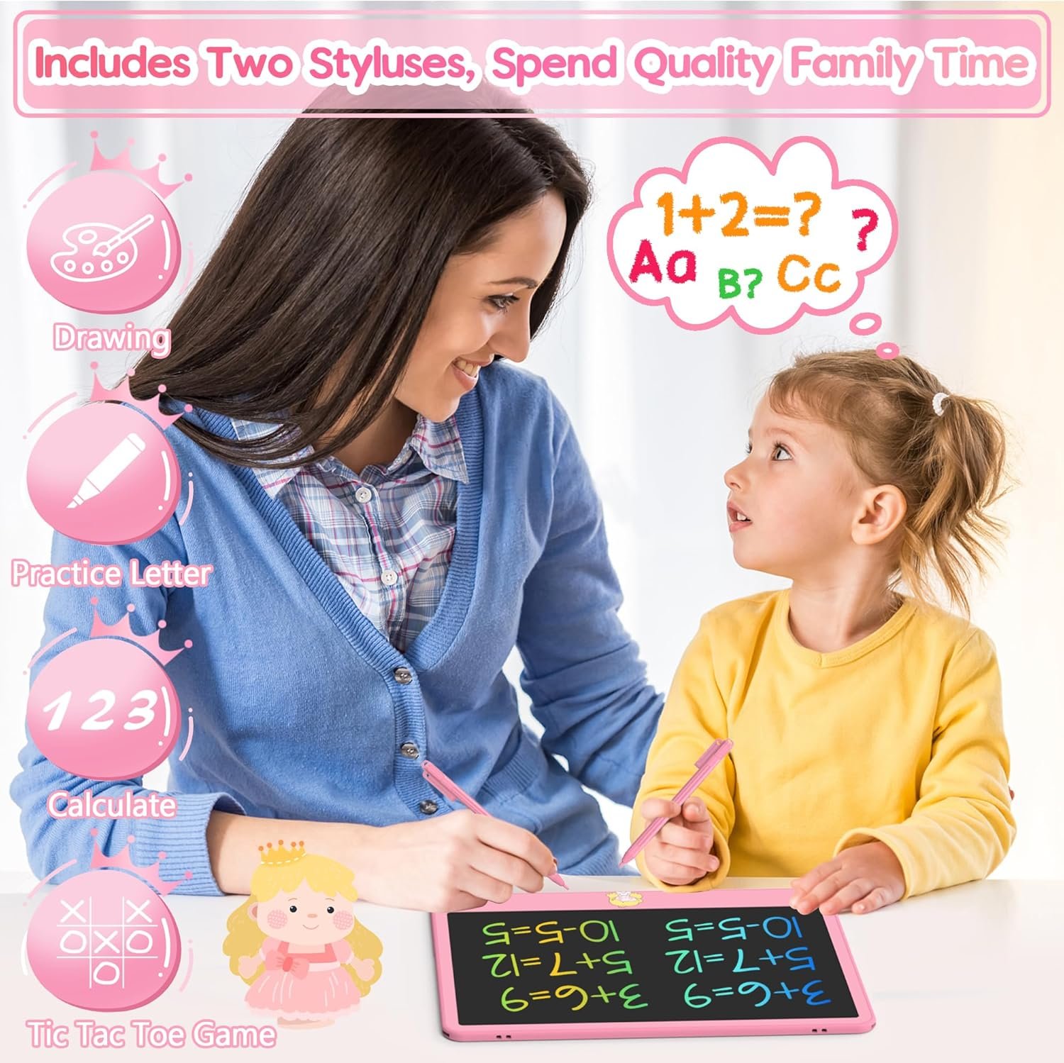 LCD Writing Tablet for Kids 12 Inch, Kids Learning Toys Drawing Pad for Girls Boys, Erasable Doodle Board for Toddlers 3 4 5 6 7 8 Year Old Travel Essentials, Christmas Birthday Gift for Kids - Image 4