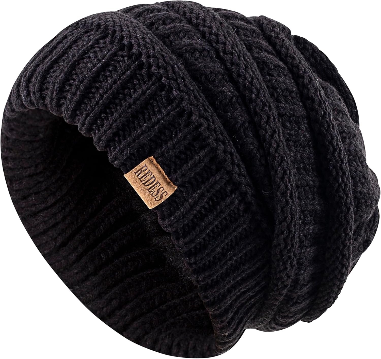 REDESS Slouchy Beanie Hat for Men and Women Winter Warm Chunky Soft Oversized Cable Knit Cap - Image 3