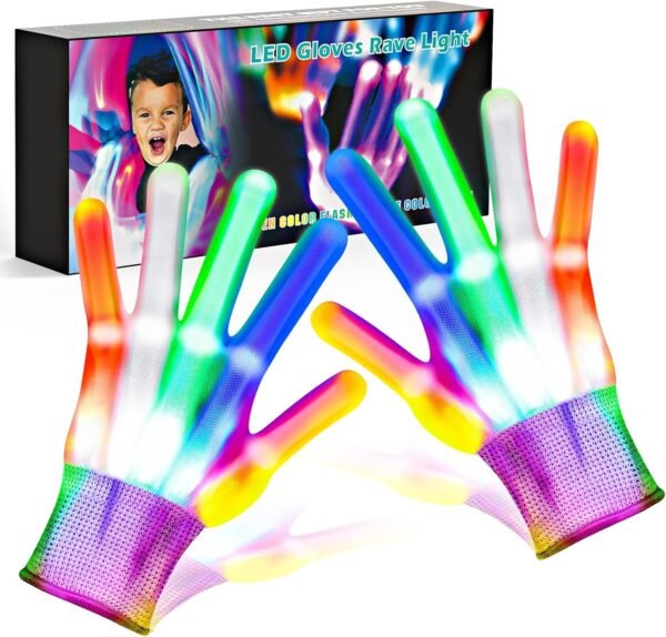 Cool Toys LED Gloves,Boys Toys Age 3-5 6-8 8-12 Year Old with 6 Flash Mode,Fun Toys Gifts for Halloween Christmas Birthday - Image 2