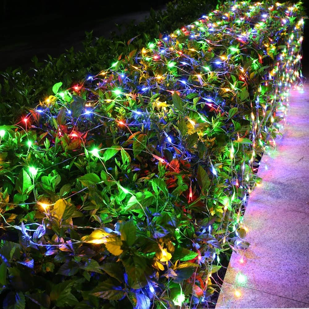 Joomer 12ft x 5ft 360 LED Christmas Net Lights, 8 Modes Bush Mesh Lights Connectable, Timer, Waterproof for Christmas Trees, Bushes, Garden, Outdoor Decorations (Clear Wire, Multicolor) - Image 2