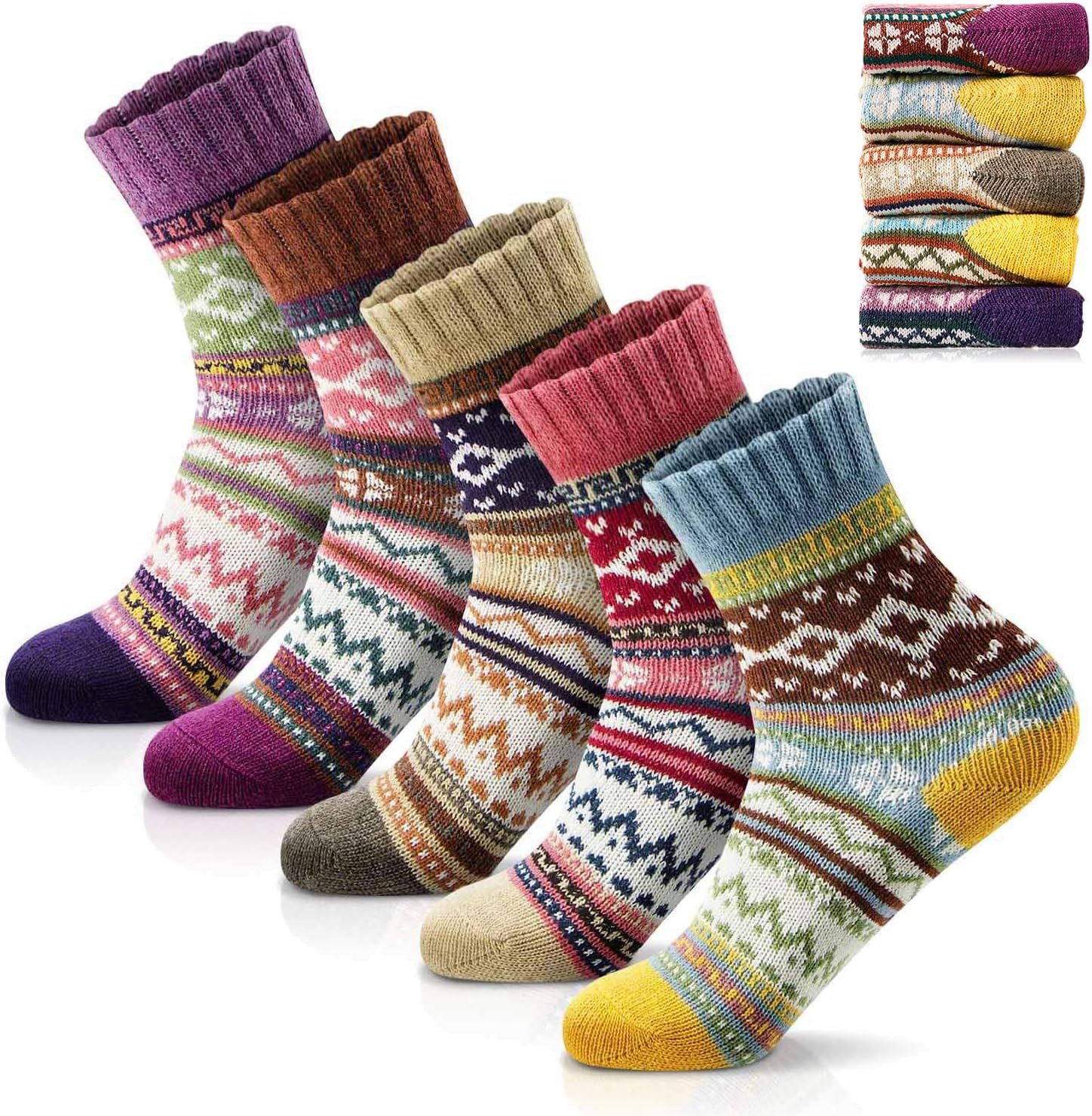 FYC Women Socks Winter - Gifts for Women - Warm Thick Soft Wool Socks Christmas Gifts Socks Cozy Crew Socks - Image 2