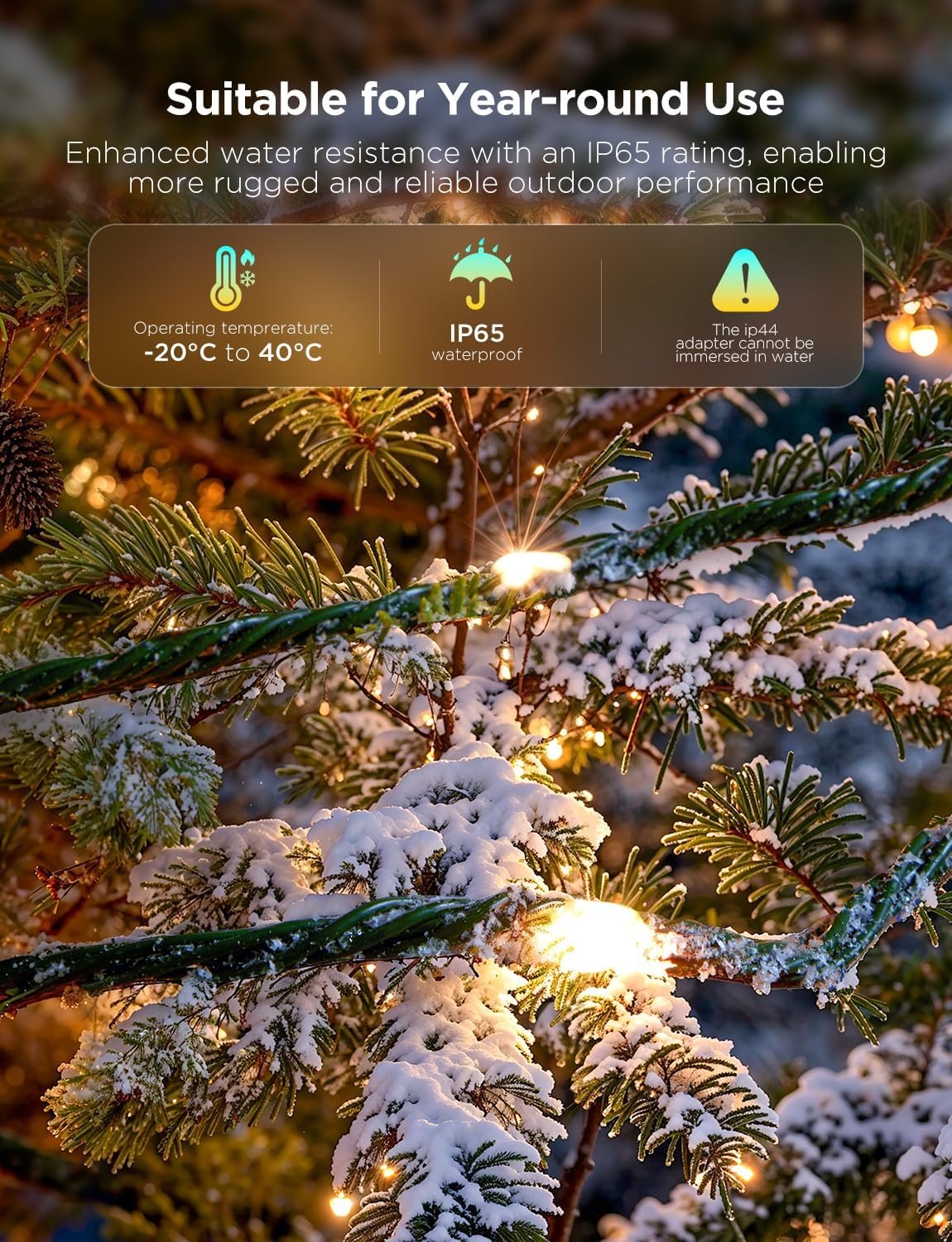Govee Christmas Lights 2, RGBWIC 99FT 300LEDs Christmas Tree Lights with Shape Mapping Function, Smart Holiday String Lights for Christmas Decor, 130+ Preset Scenes, Voice and APP Control, Green Wire - Image 8
