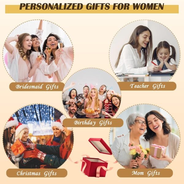 YOOLIFE Christmas Gifts for Women - Initial Jute Tote Bag & 2 Makeup Bags Birthday Gifts for Women Mom Teacher Friend Sister - Image 8