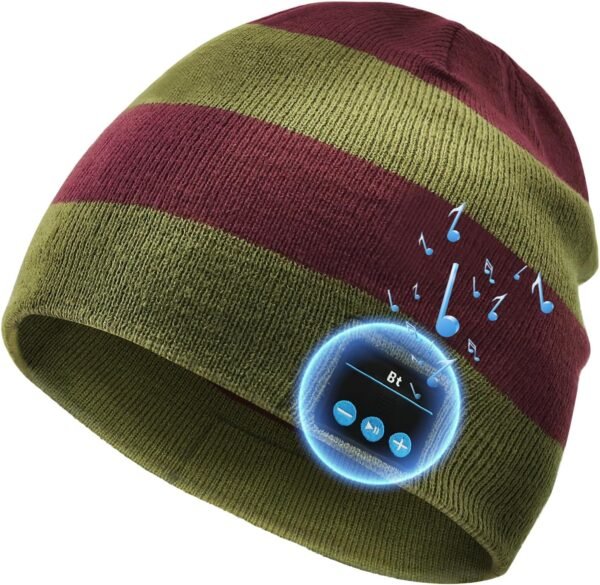 EDYELL Bluetooth Hat Beanie with Headphones,Reachargeable Winter Knit Music Cap,Wireless Earphone Beanie for Men/Women - Image 2
