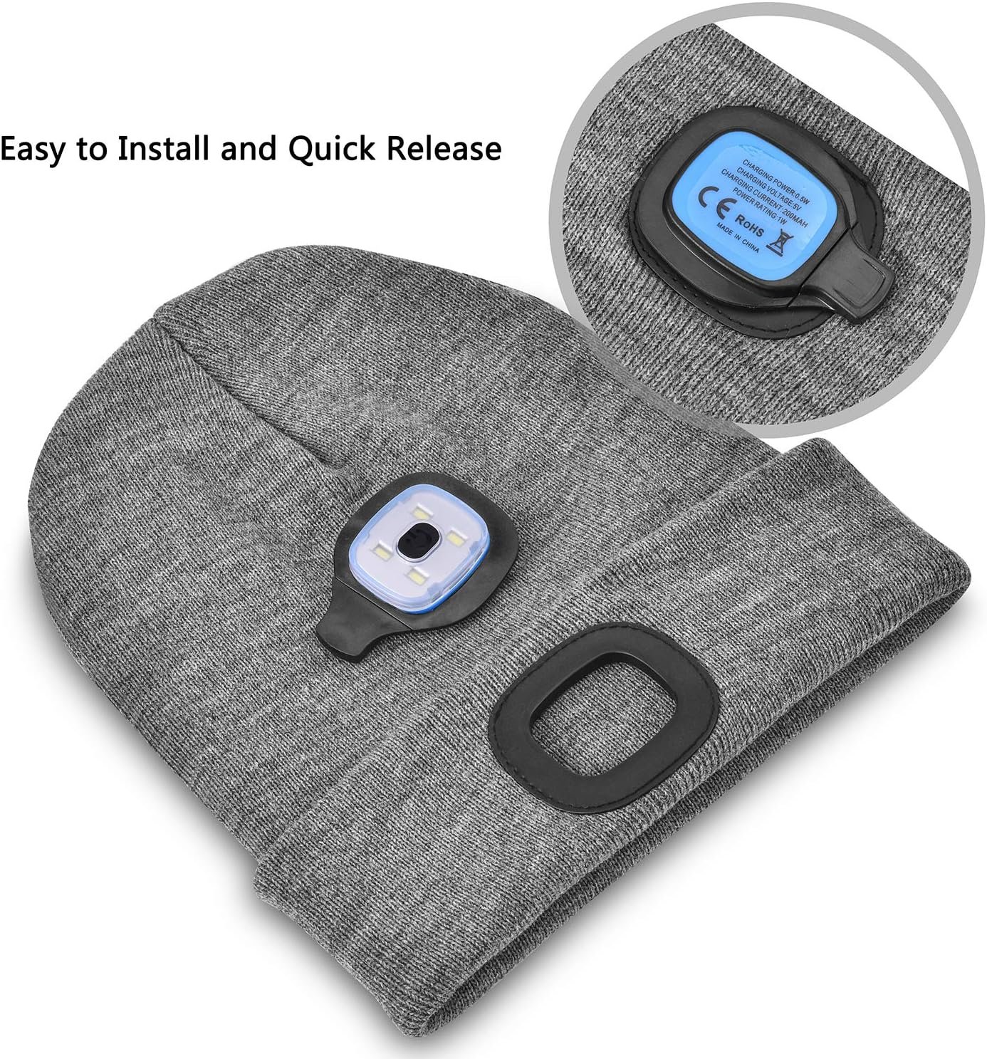 Etsfmoa Unisex Beanie with The Light Gifts for Men Dad Father USB Rechargeable Caps - Image 3